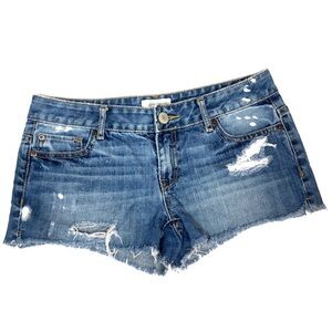 Aeropostale Distressed Denim Jean Cut Off Shorts